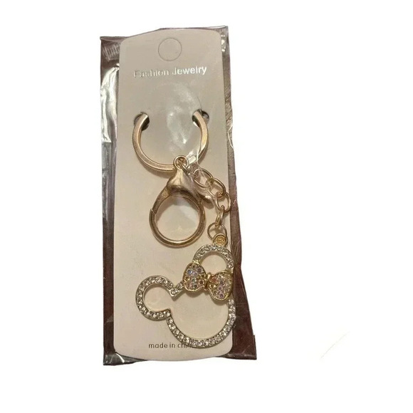 FASHION JEWELRY MICKEY MOUSE RINESTONE KEY CHAIN - Picture 1 of 1